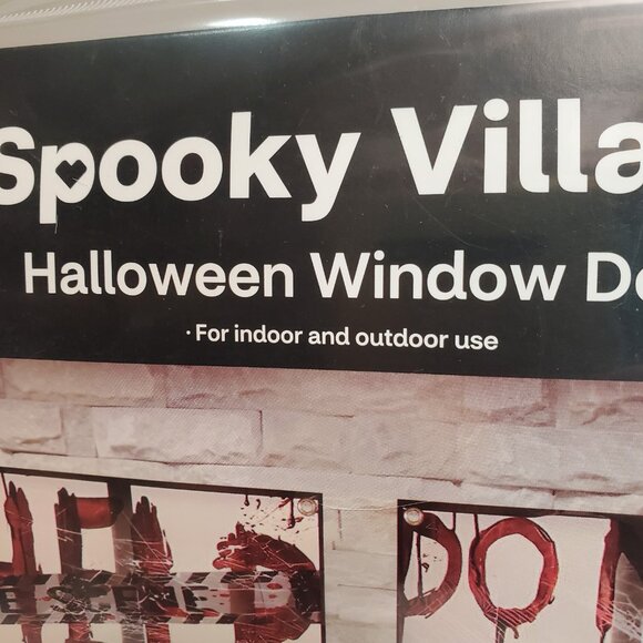 4 Halloween Window Decor Spooky Village Blood Splatter 39" Haunted Horror Lot - Picture 9 of 12